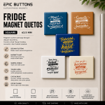 Fridge Magnet Quotes Square 63.5mm | Fridge Foto Magnet Quotes Logo Nama | Souvenir Ulang Tahun Wedding Event